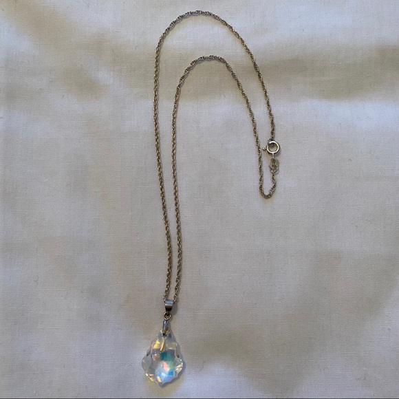 Necklace with Crystal Drop Pendant - Picture 3 of 4
